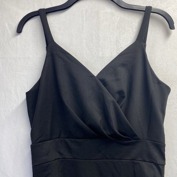 CURLBIUTY Ruched Body-con V-neck Spaghetti Pencil Dress Women Medium Black New - Picture 10 of 14